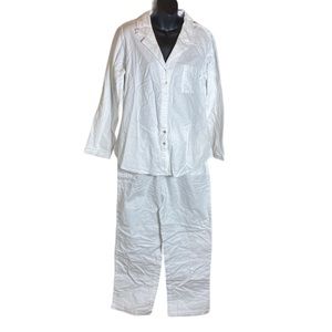 Eileen west cotton white pajama set new medium